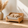 Wooden Pet Bed Frame with Cushion