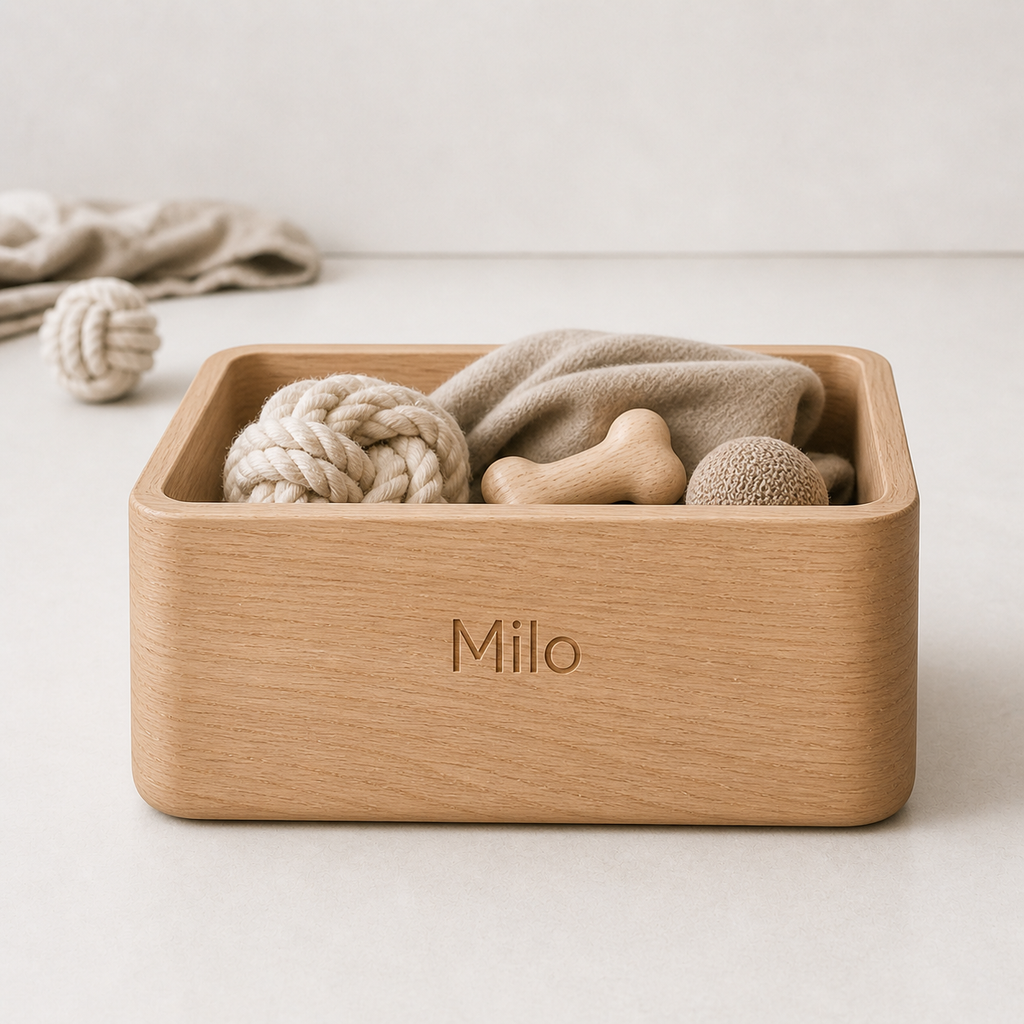 Personalized Wooden Pet Toy Storage Box